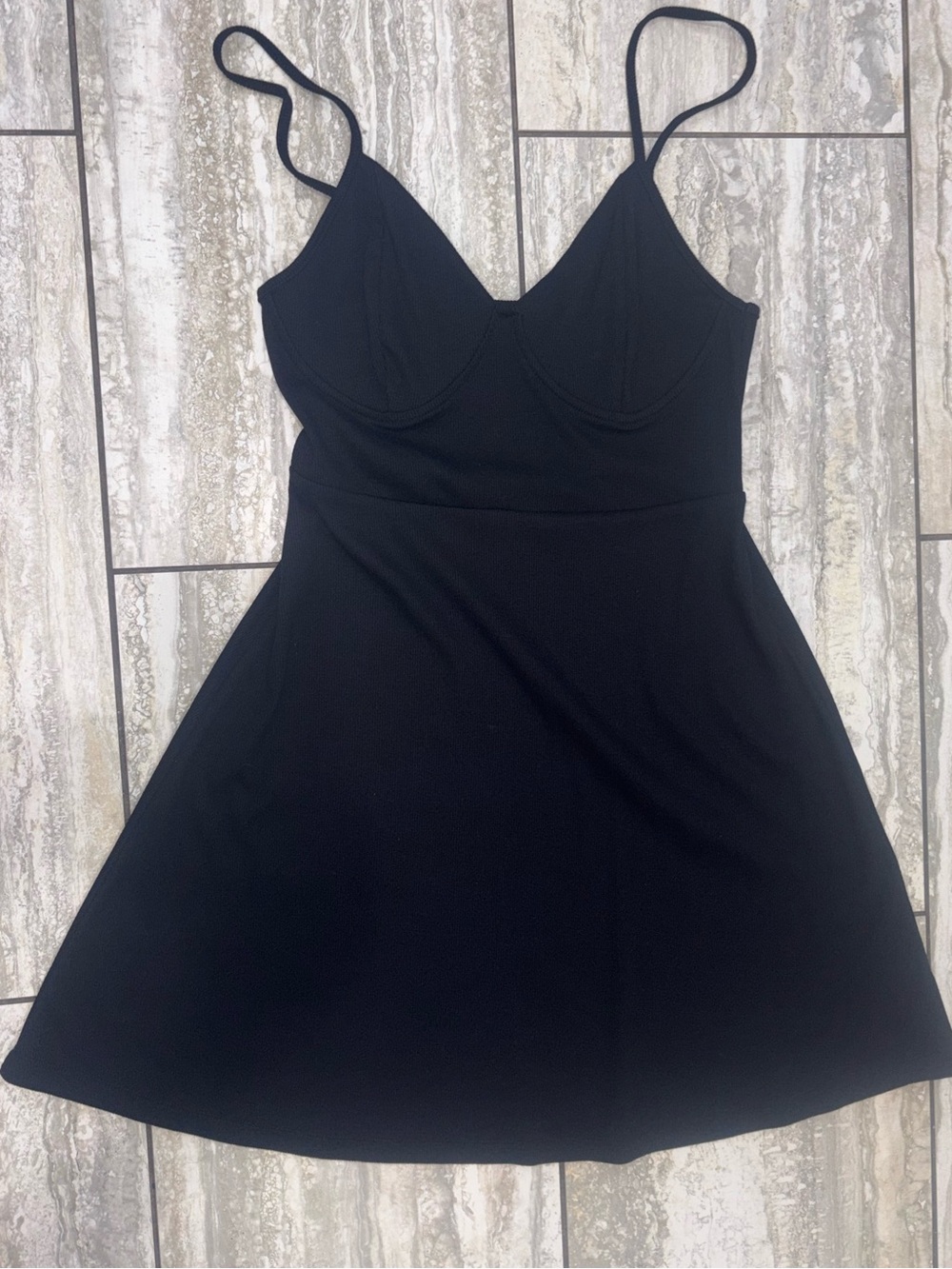 NWOT wild fable Black Bodycon MEDIUM Spaghetti-Strap A-Line Stretchy Mini Dress